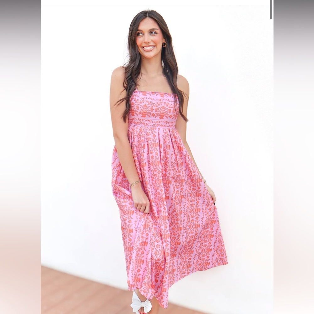 Red Dress Boutique Pink and Orange Maxi Dress